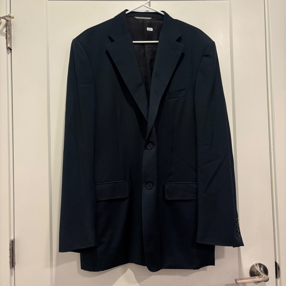 Canali 1934 Mens Navy Blue 100% Wool 2 Button Blazer Sport Coat Italy 56L